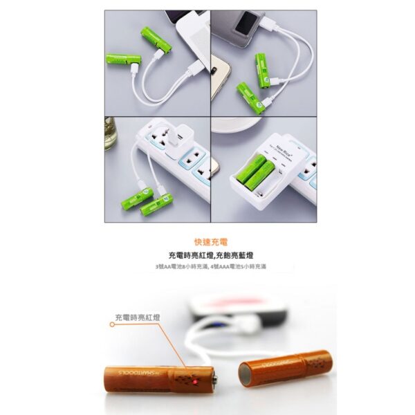 68a809a921159_1755842985.jpg 台灣現貨 SMARTOOLS TYPE-C 1.2v 充電 鎳氫電池 充電電池 三號 四號 3號 4號 附1對4充電線
